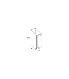 12" Full Height Door Base Cabinet - Line Art