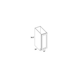 12" Full Height Door Base Cabinet - Line Art