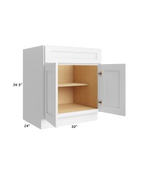 30" Base Cabinet - B30 - Open Doors - With Measurements