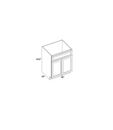 30" Base Cabinet - B30 - Line Art