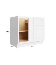 42" Blind Base Cabinet - BBC42 - Closed Doors - With Measurements