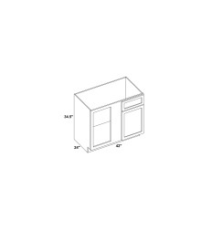 42" Blind Base Cabinet - BBC42 - Line Art