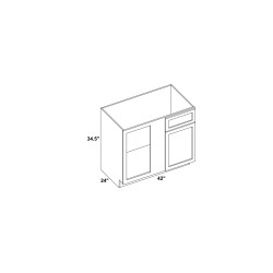 42" Blind Base Cabinet - BBC42 - Line Art