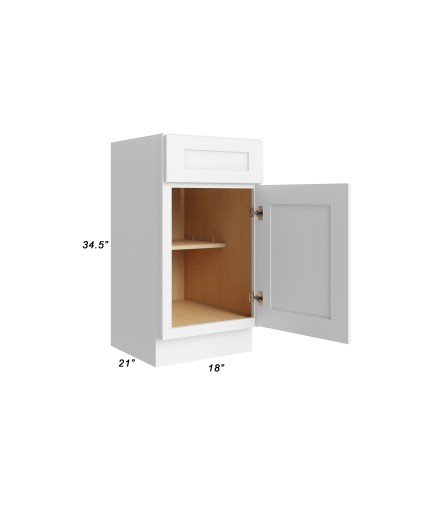 18" Vanity Base Cabinet - VB18 - Open Doors - With Measurements