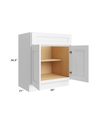 30" Vanity Base Cabinet - VB30 - Open Doors - With Measurements