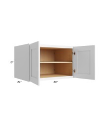 30x15x24 Wall Cabinet - W301524 - Open Doors - With Measurements