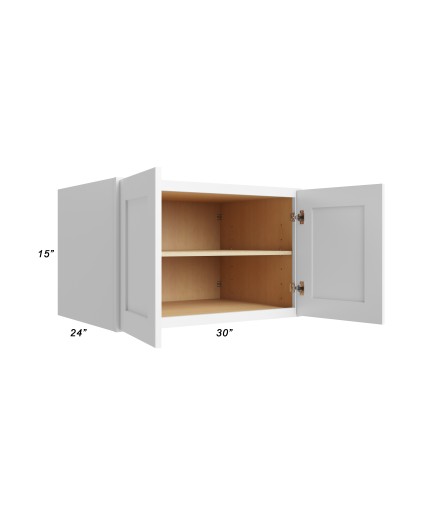 30x15x24 Wall Cabinet - W301524 - Open Doors - With Measurements