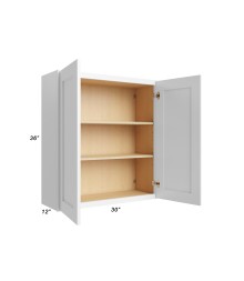 30x36 Wall Cabinet - W3036 - Open Doors - With Measurements