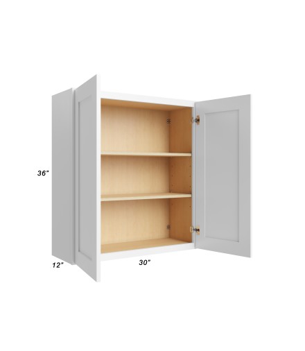 30x36 Wall Cabinet - W3036 - Open Doors - With Measurements